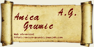 Anica Grumić vizit kartica
